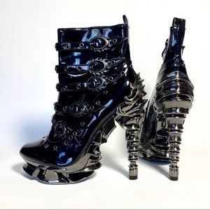 Hadas High Heel Shoes, Cyber Goth Vinyl, Size 7